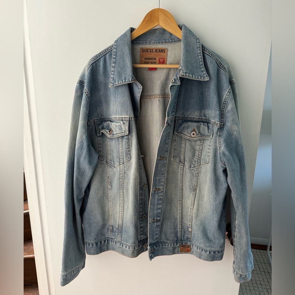 Guess Light Blue Denim Jacket Size XL